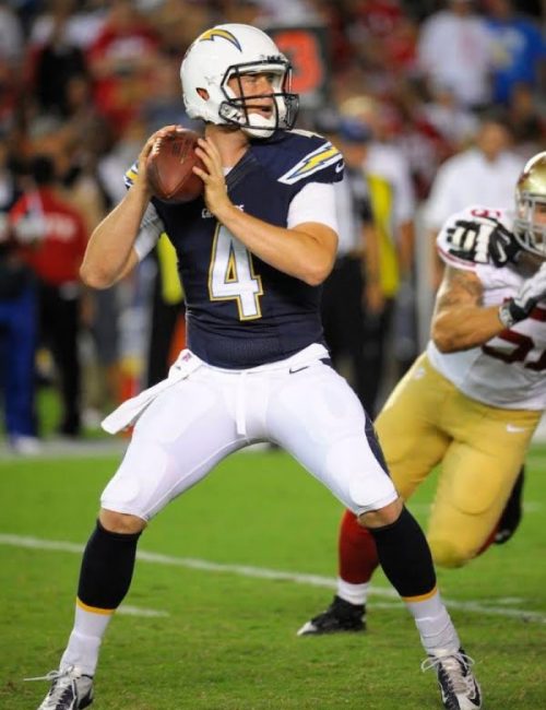 Brad Sorensen throwing football